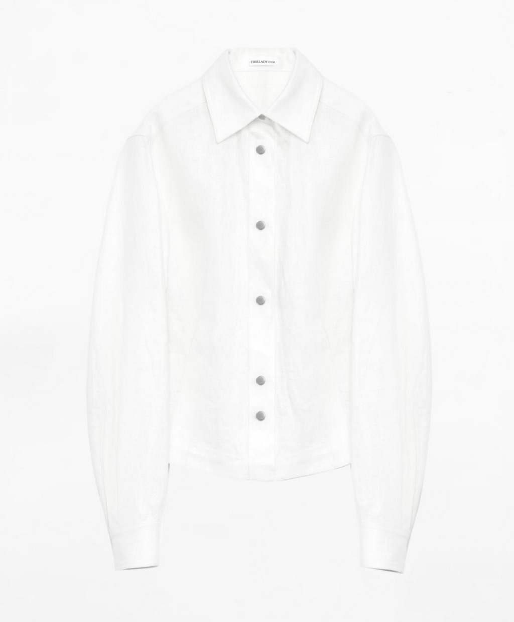 Luchtig linnen twill blouse met taillerende plooien