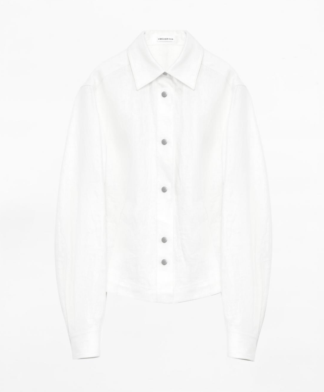 Luchtig linnen twill blouse met taillerende plooien
