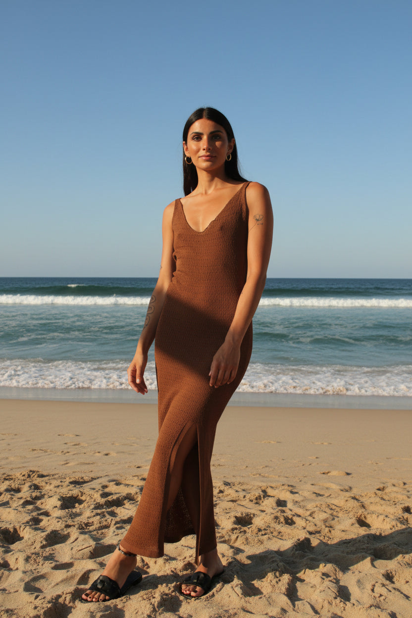 Viscose maxi-jurk met split